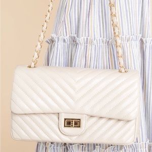 Cream Polished & Poised Quilted Bag
